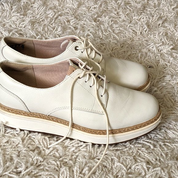 Clarks Teadale Rhea WhitePlatform Oxford size 6.5 - like NEW Made in Indonesia - Picture 12 of 16